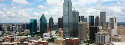 Dallas skyline at dusk with Reunion Tower