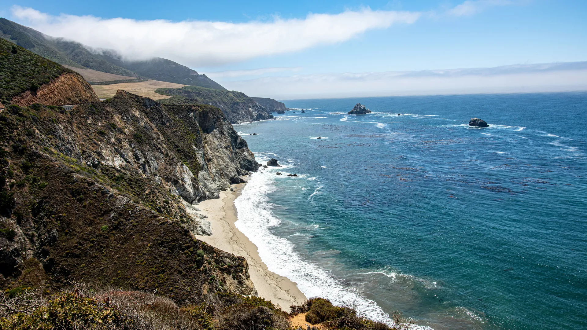 Carmel-by-the-Sea beach and Big Sur coastline near Monterey