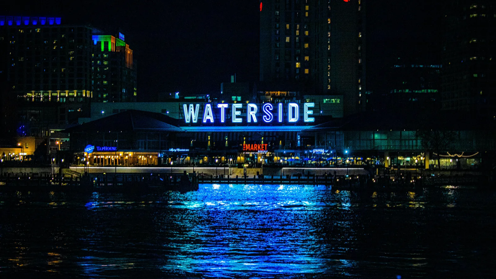Norfolk skyline and Elizabeth River waterfront, Virginia