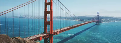 Golden Gate Bridge in morning fog, San Francisco