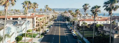 Santa Barbara coastline and red-tile rooftops from the hills