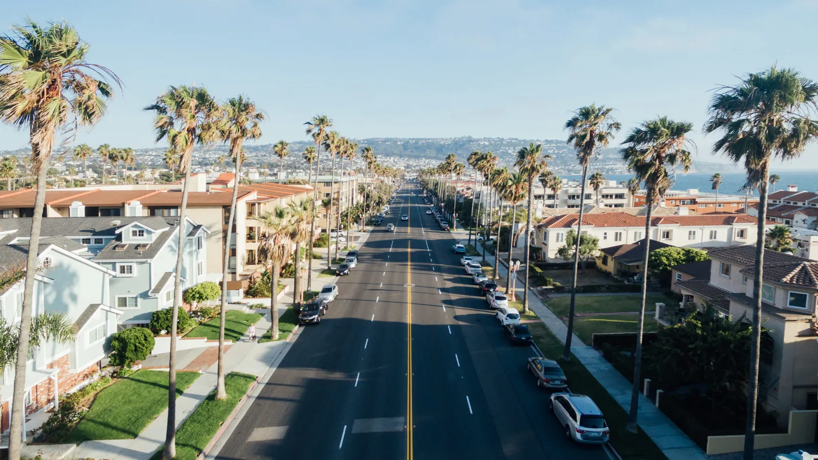 Santa Barbara coastline and red-tile rooftops from the hills